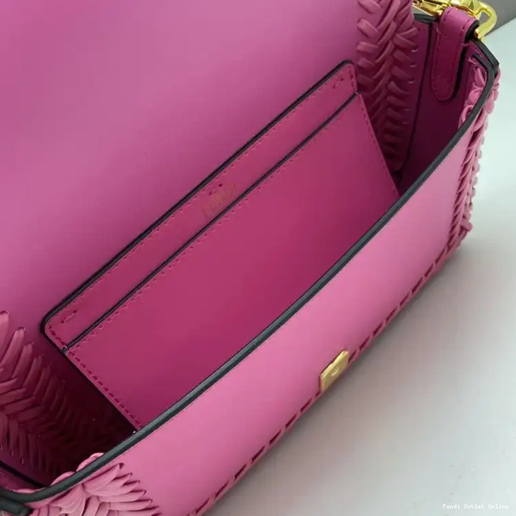Affordable In Bag Leather Stitching Baguette Rose Medium Fendi 0618